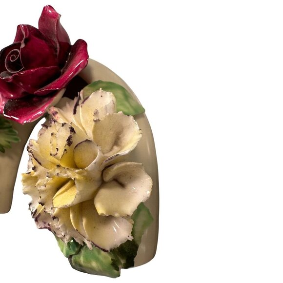 Radnor Floral Crown Horseshoe England Staffordshire Fine Bone China Vintage - Picture 4 of 14